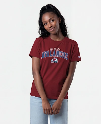 Champion Women's Colorado Avalanche Screen-Print Crewneck T-Shirt