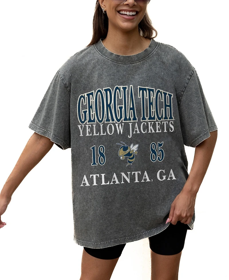 Gameday Couture Women's Gray Georgia Tech Yellow Jackets Oversized Snow Wash T-Shirt