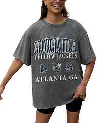 Gameday Couture Women's Gray Georgia Tech Yellow Jackets Oversized Snow Wash T-Shirt