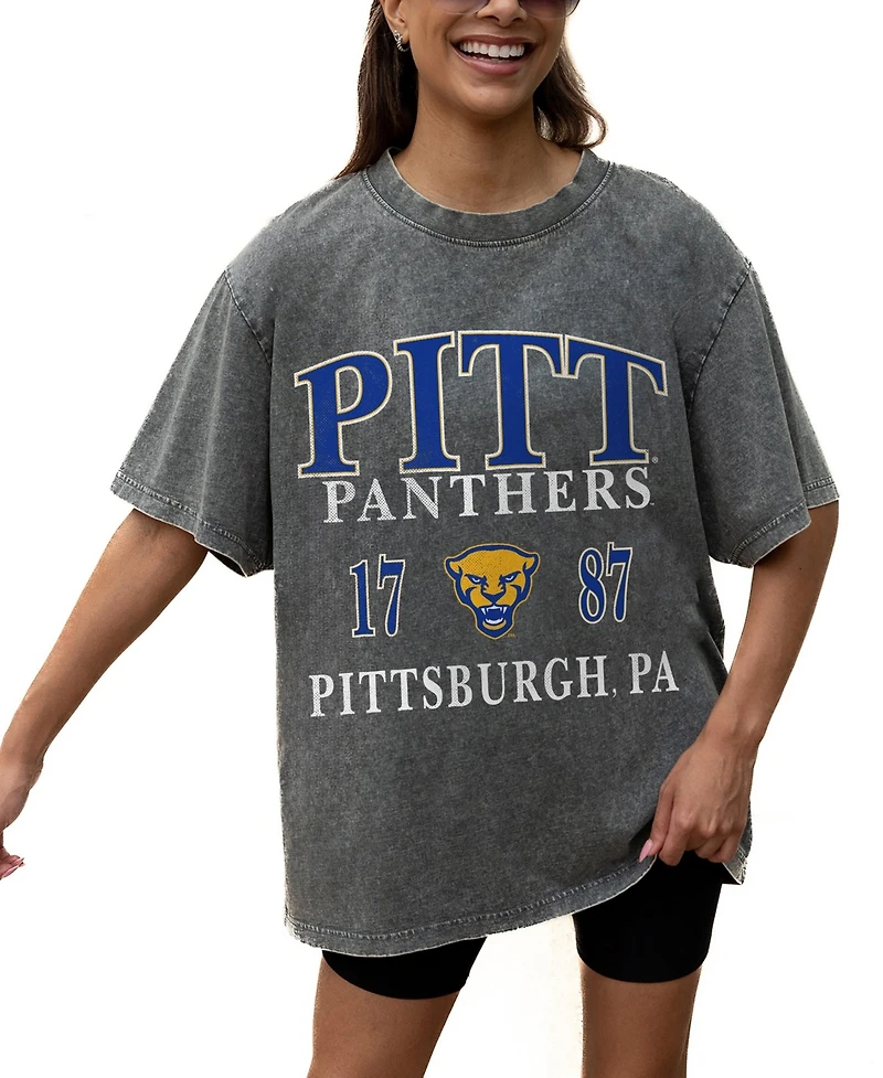 Gameday Couture Women's Gray Pitt Panthers Oversized Snow Wash T-Shirt