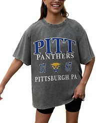 Gameday Couture Women's Gray Pitt Panthers Oversized Snow Wash T-Shirt