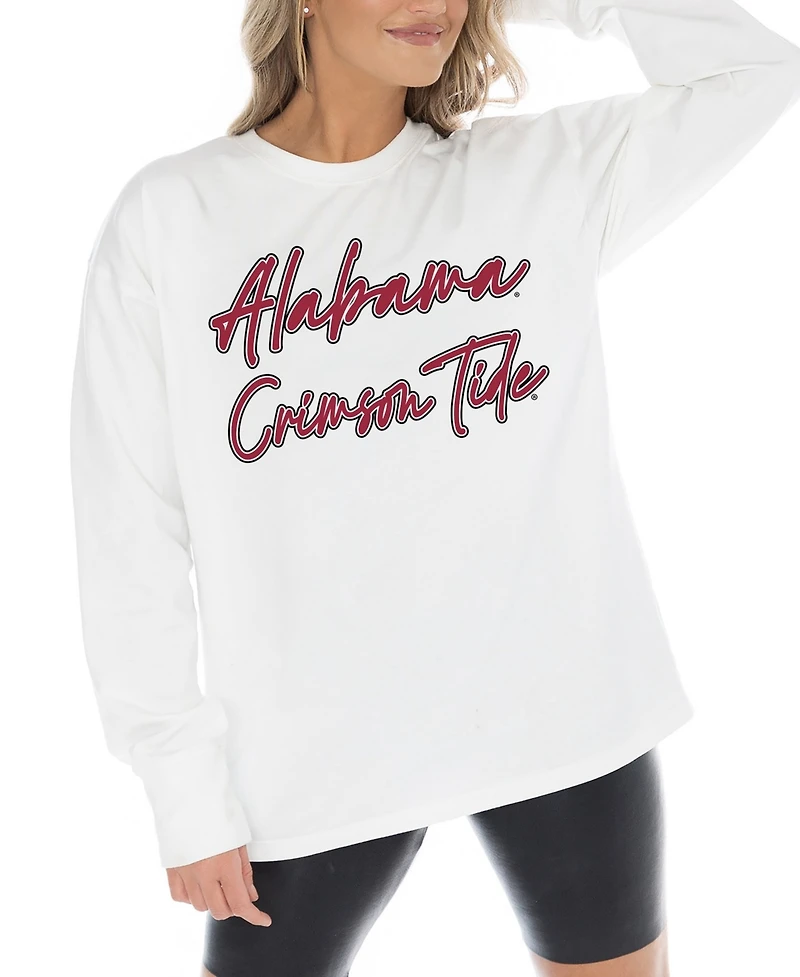 Gameday Couture Women's White Alabama Crimson Tide Midweight Oversized Long sleeves T-Shirt
