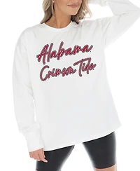 Gameday Couture Women's White Alabama Crimson Tide Midweight Oversized Long sleeves T-Shirt