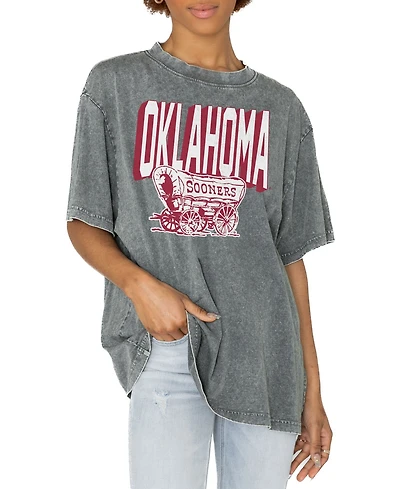 Gameday Couture Women's Gray Oklahoma Sooners Solid Defense Oversized T-Shirt