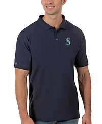 Antigua Men's Navy Seattle Mariners Legacy Pique Polo Shirt