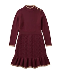 Hope & Henry Toddler Girls and Organic Mock Neck Flounce Hem Sweater Dress