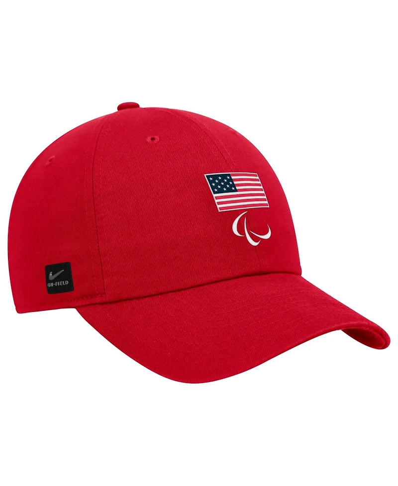 Nike Big Boys and Girls Red U.s. Paralympics Crest Logo Club Adjustable Hat