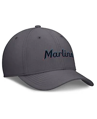 Nike Men's Gray Miami Marlins Swoosh Performance Flex Hat