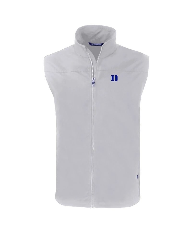 Cutter & Buck Men's Gray Duke Blue Devils Charter Full-Zip Vest