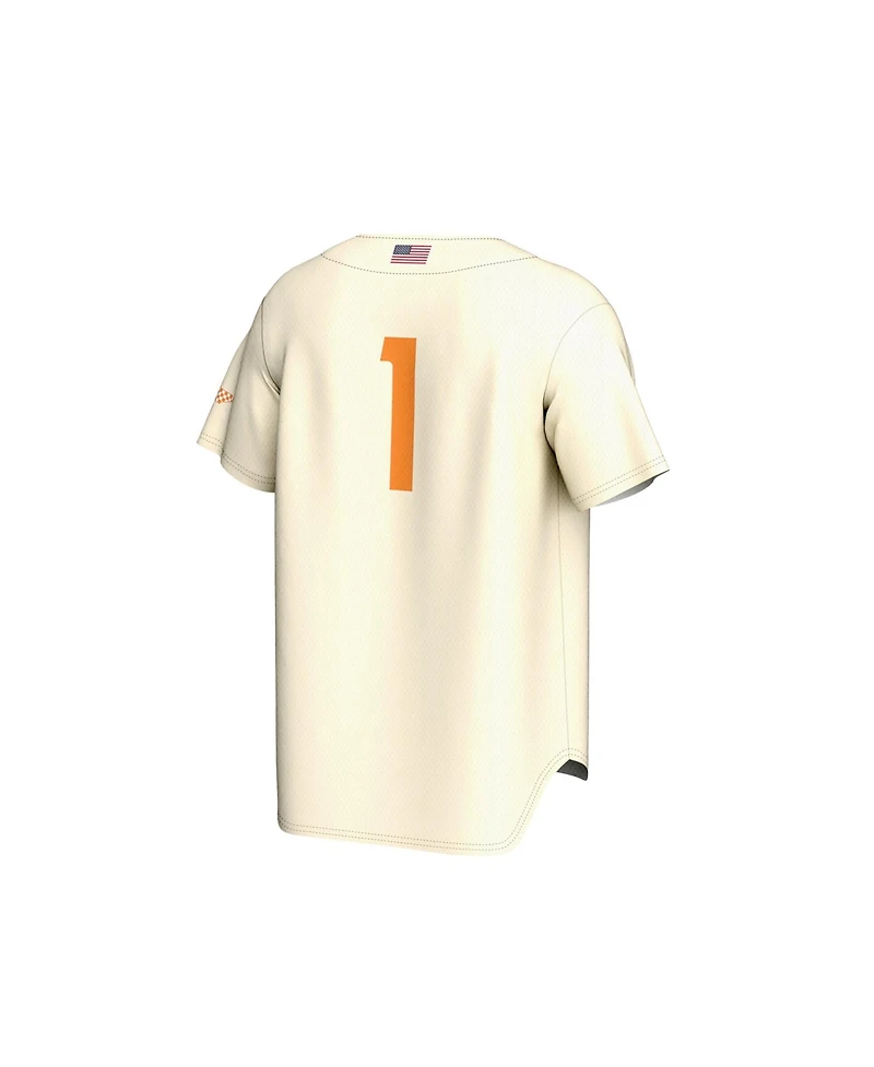 Gameday Greats Men's and Women's 1 Cream Tennessee Volunteers Lightweight Baseball Fashion Jersey