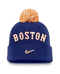 Nike Men's Royal Boston Red Sox Peak Cuffed Pom with Knit Hat