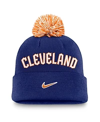 Nike Men's Royal Cleveland Guardians Peak Cuffed Pom with Knit Hat