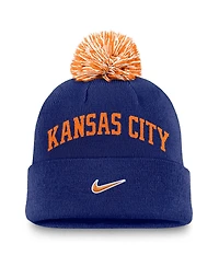 Nike Men's Royal Kansas City Royals Peak Cuffed Pom with Knit Hat