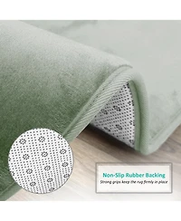 Clara Clark 2 Piece Ultra Soft Non-Slip Plush Memory Foam Bath Rug Set - Small & Large