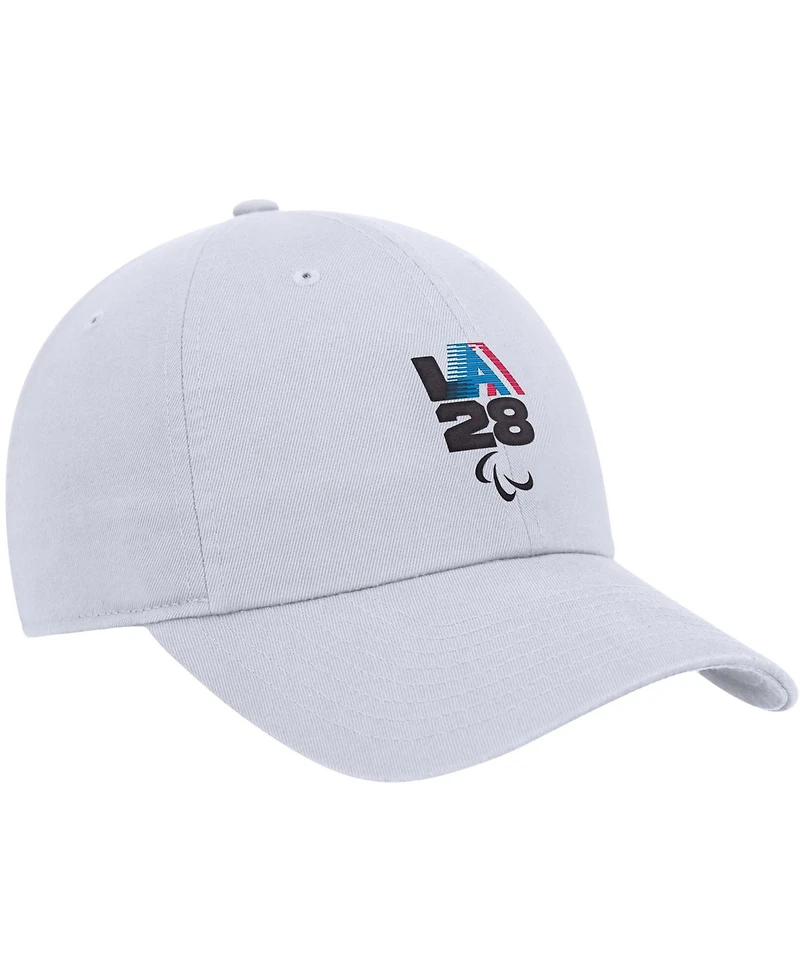 Nike Big Boys and Girls White LA28 Summer Paralympics Retro Stripes Club Adjustable Hat