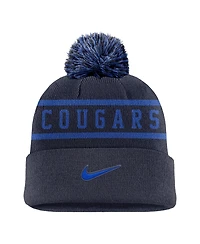 Nike Men's Navy Byu Cougars Peak Cuffed Pom with Knit Hat