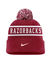 Nike Men's Cardinal Arkansas Razorbacks Peak Cuffed Pom with Knit Hat