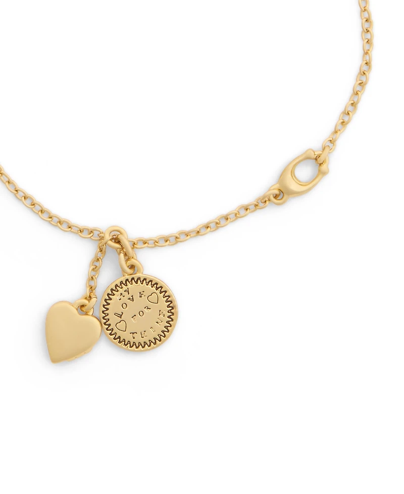 Coach Gold Heritage Coin Heart Charm Bracelet