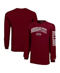 Champion Big Boys and Girls Maroon Mississippi State Bulldogs Distressed Arch Over Logo Long sleeves T-Shirt