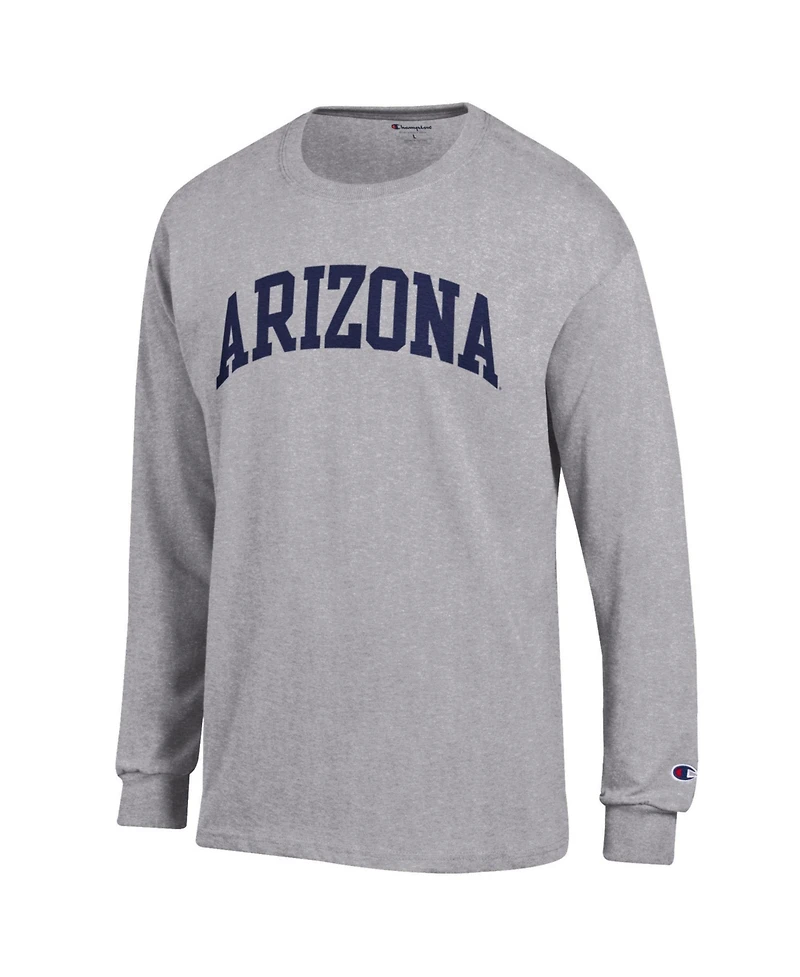 Champion Men's Heather Gray Arizona Wildcats Basic Arch Long sleeves T-Shirt