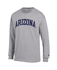 Champion Men's Heather Gray Arizona Wildcats Basic Arch Long sleeves T-Shirt