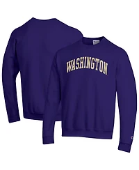 Champion Men's Purple Washington Huskies Basic Arch Fleece Pullover Sweatshirt