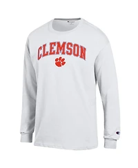 Champion Men's Champion White Clemson Tigers Arch Over Logo Long sleeves T-Shirt