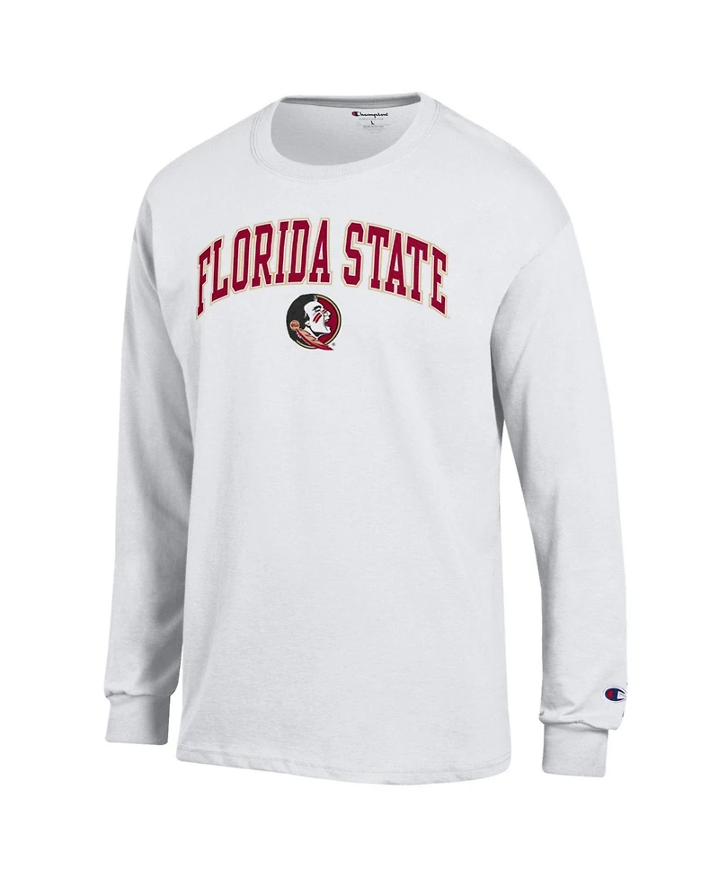Champion Men's Champion White Florida State Seminoles Arch Over Logo Long sleeves T-Shirt