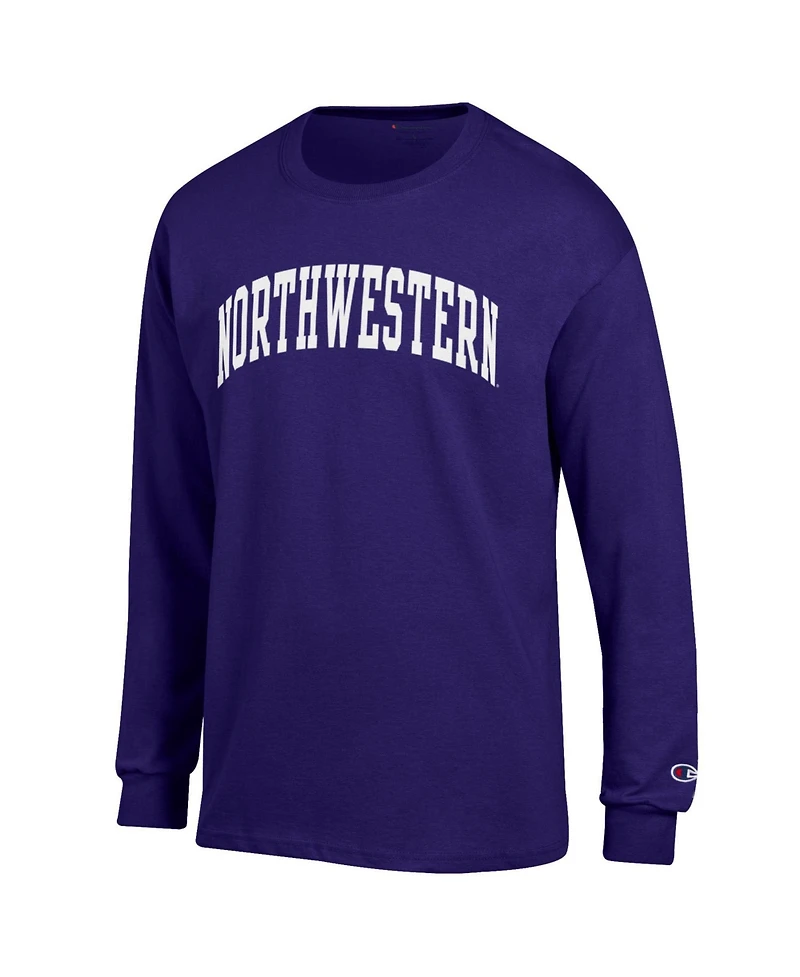 Champion Men's Purple Northwestern Wildcats Basic Arch Long sleeves T-Shirt
