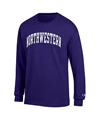 Champion Men's Purple Northwestern Wildcats Basic Arch Long sleeves T-Shirt
