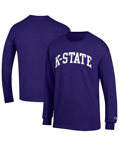 Champion Men's Purple Kansas State Wildcats Basic Arch Long sleeves T-Shirt