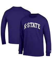 Champion Men's Purple Kansas State Wildcats Basic Arch Long sleeves T-Shirt