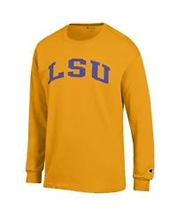 Champion Men's Gold Lsu Tigers Basic Arch Long sleeves T-Shirt