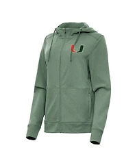 Antigua Women's Green Miami Hurricanes Seeker Full-Zip Hoodie
