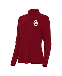 Antigua Women's Crimson Oklahoma Sooners Intent Quarter-Zip Top