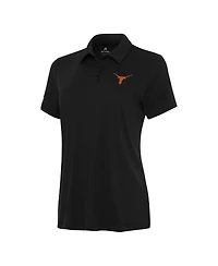 Antigua Women's Black Texas Longhorns Reprocess Polo Shirt