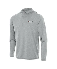 Antigua Men's Heather Gray Nascar Tidy Quarter-Zip Pullover Hoodie