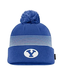 Nike Men's Royal Byu Cougars 2026 On-Field Peak Cuffed Knit Hat with Pom
