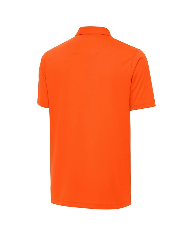 Antigua Men's Orange Clemson Standing Tiger Golf Tribute Polo Shirt