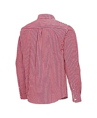 Antigua Men's Crimson Oklahoma Sooners Ellis Woven Tri-Blend Long sleeves Button-Down Shirt