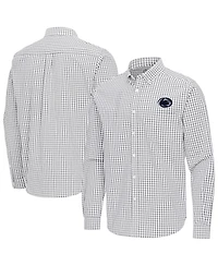 Antigua Men's Gray Penn State Nittany Lions Ellis Woven Tri-Blend Long sleeves Button-Down Shirt