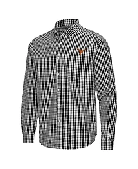 Antigua Men's Black Texas Longhorns Ellis Woven Tri-Blend Long sleeves Button-Down Shirt