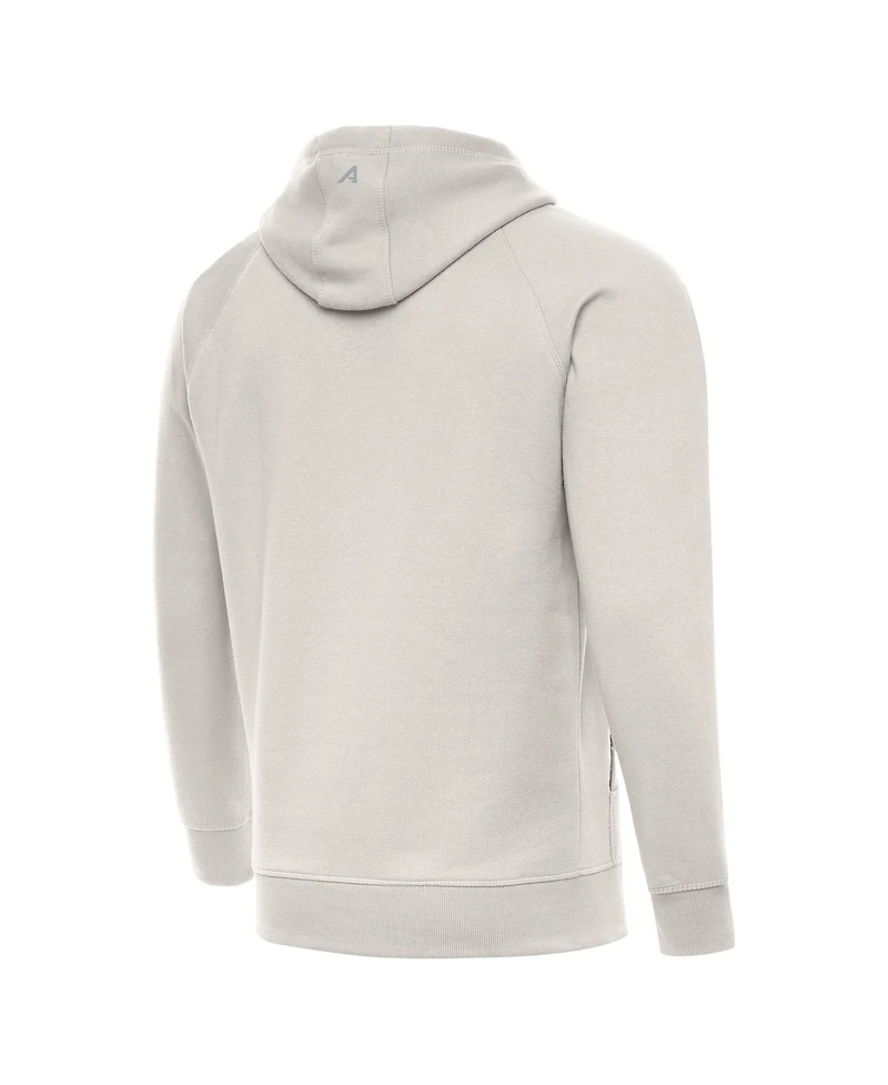 Antigua Men's Cream New York Knicks Big Logo Victory Pullover Hoodie