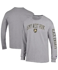 Champion Men's Heather Gray Army Black Knights Arch Over Logo 2-Hit Long sleeves T-Shirt