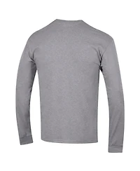 Champion Men's Heather Gray Ole Miss Rebels Arch Over Logo 2-Hit Long sleeves T-Shirt