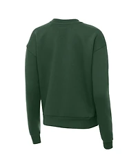 Antigua Women's Green Bay Packers Victory Dropped-Shoulder Embroidered Patch Sweatshirt
