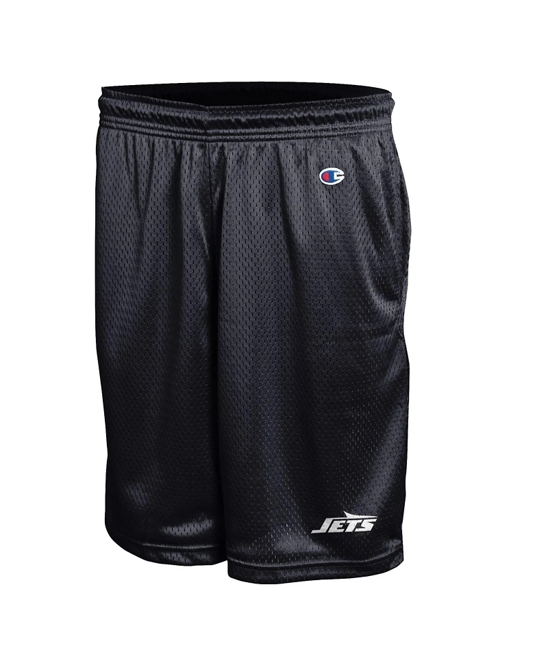 Champion Men's Black New York Jets Classic Mesh Shorts