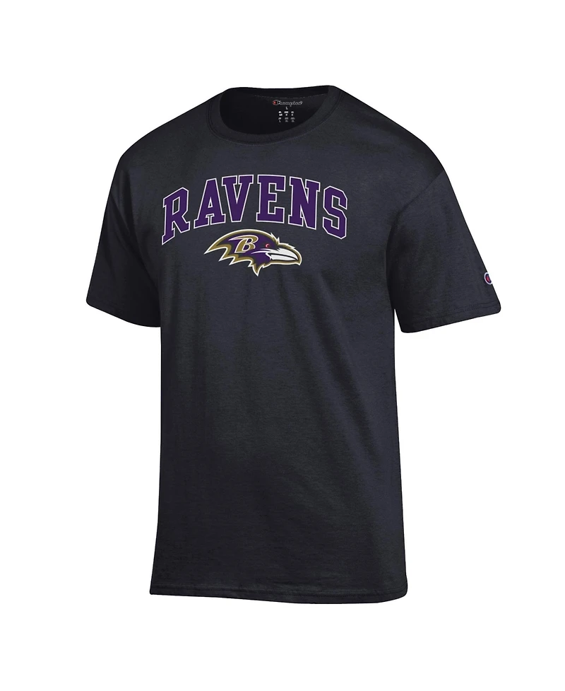 Champion Men's Black Baltimore Ravens Arch Over Logo T-Shirt