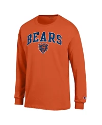 Champion Men's Orange Chicago Bears Arch Over Logo Long sleeves T-Shirt
