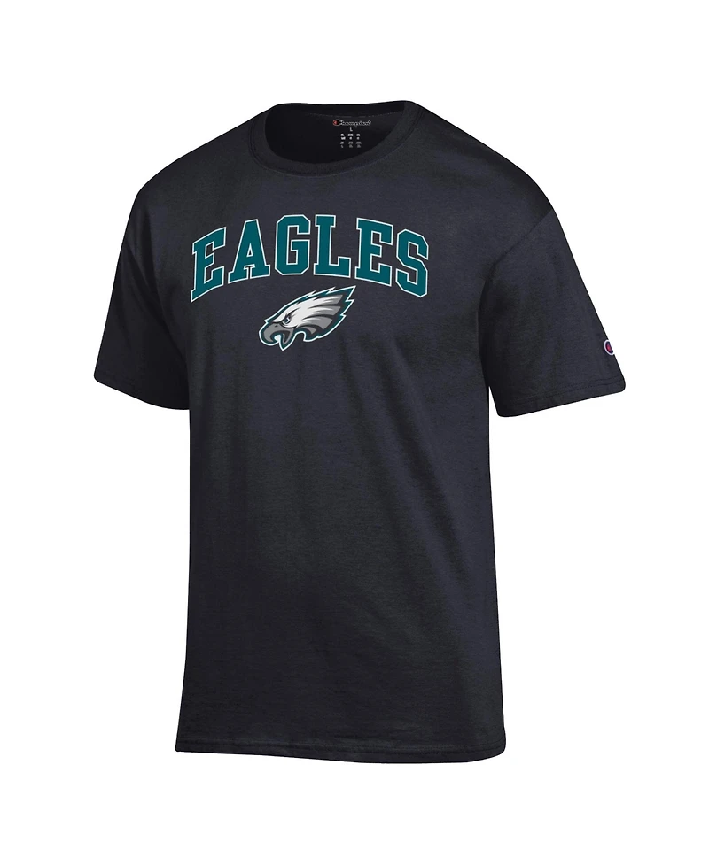 Champion Men's Black Philadelphia Eagles Arch Over Logo T-Shirt